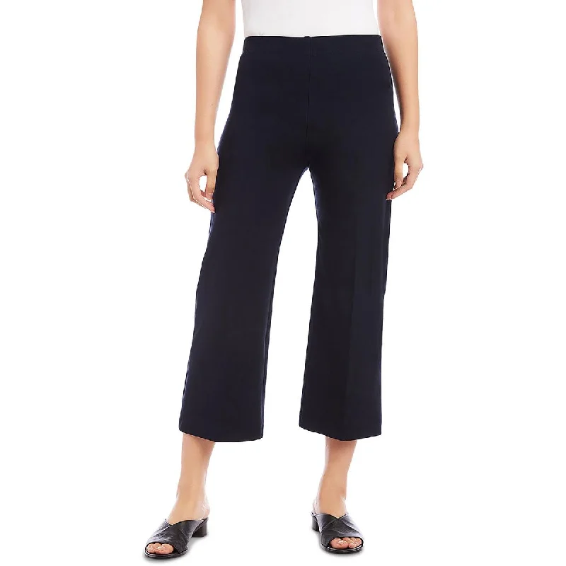 Karen Kane Womens High Rise Wide Leg Cropped Pants