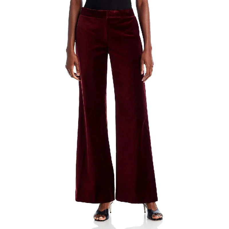 Kobi Halperin Womens Nile High-Rise Velvet Wide Leg Pants