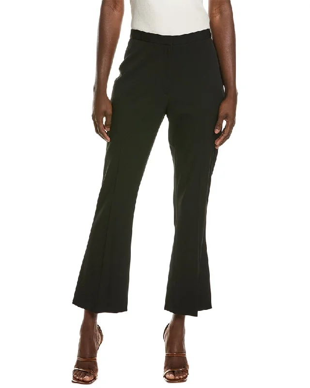 Oscar de la Renta Skinny Flare Silk-Lined Wool-Blend Pant