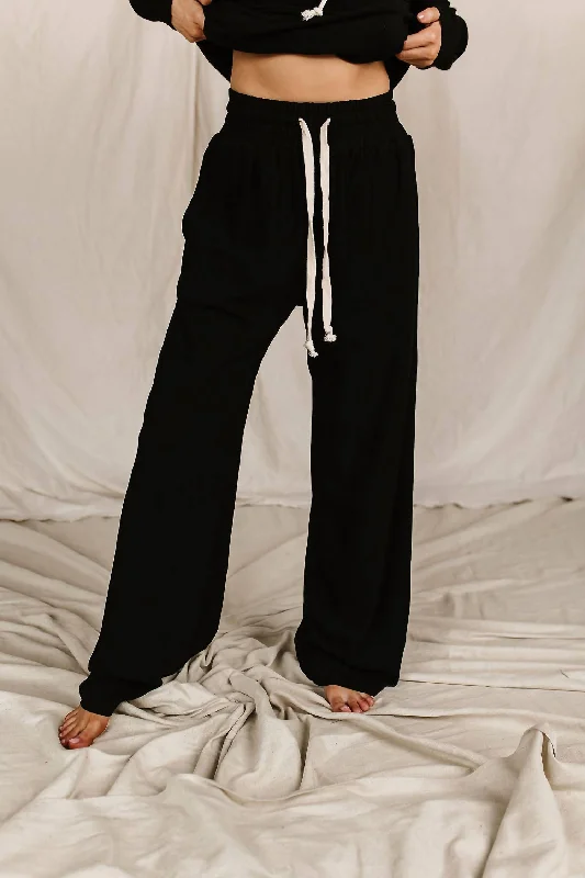 Performance Fleece Wide Leg Lounge Pant In Poppy Seed