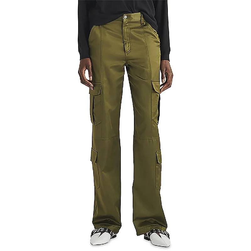 Rag & Bone Womens Cailyn Satin Mid-Rise Cargo Pants