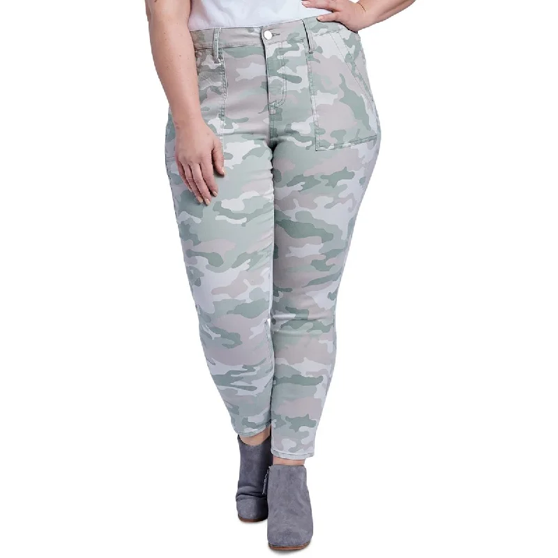 Seven7 Womens Plus High Rise Camouflage Skinny Pants