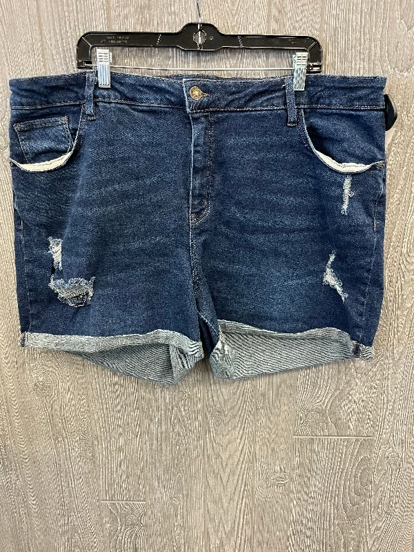 Shorts By Ava & Viv In Blue Denim, Size: 22