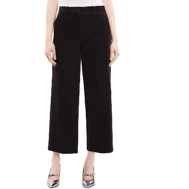 Theory Womens Relaxed High Rise Wide Leg Pants