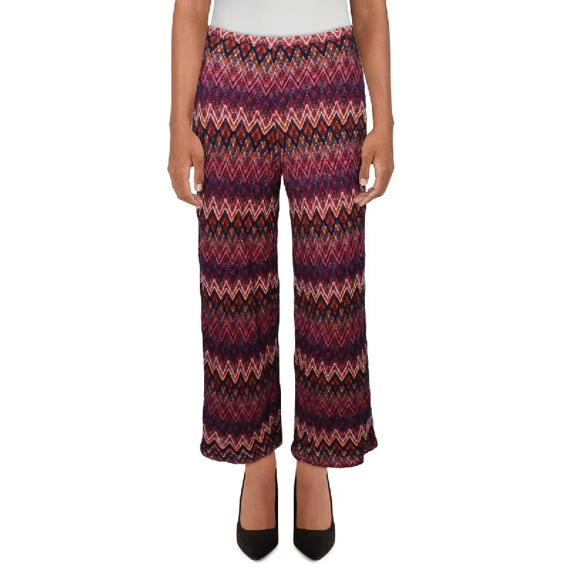 Trina Turk Womens High Rise Printed Wide Leg Pants